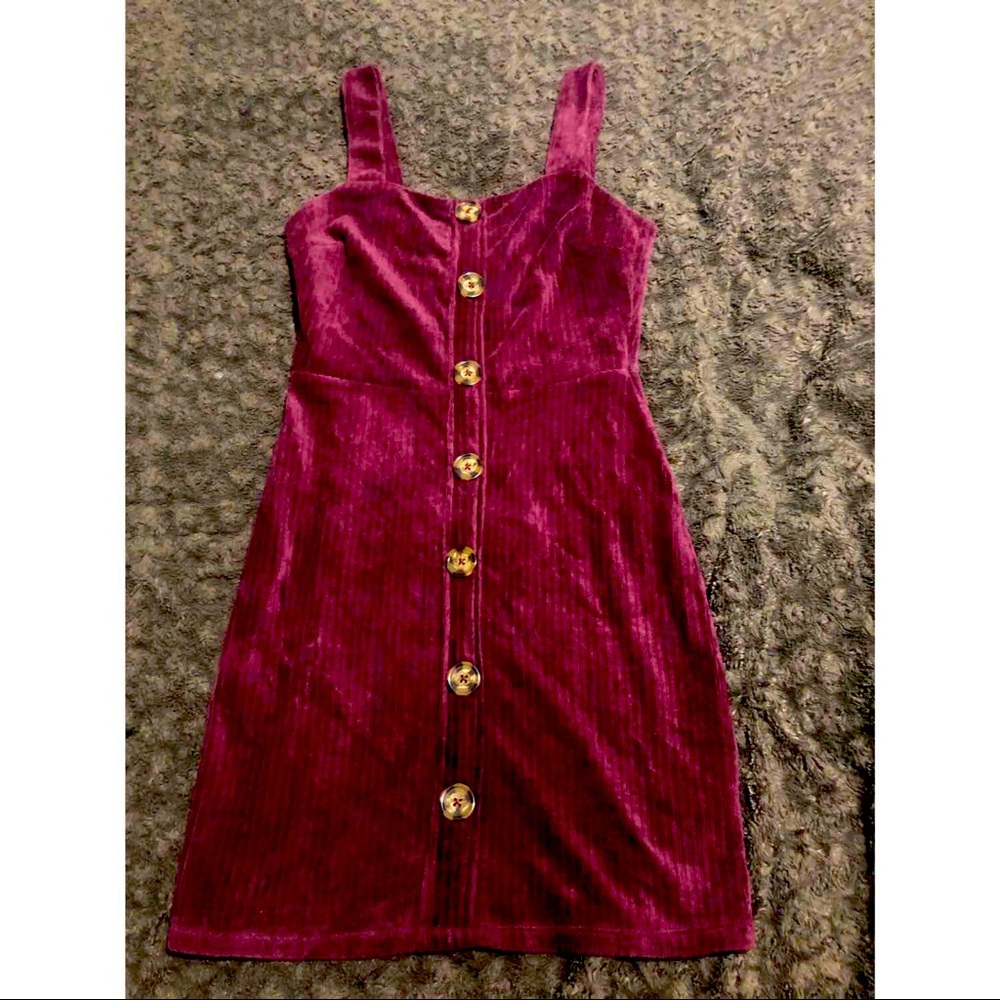Juniors S (3/5) Skater Dress with Straps Buttons